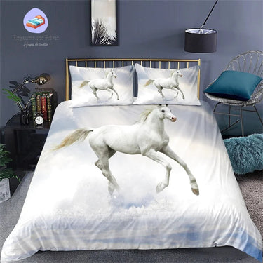 Housse de Couette Cheval Neige